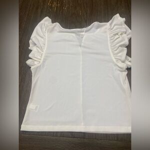 SO Goods For Life XS Flutter Short Sleeves Shear Top With Front Cutout